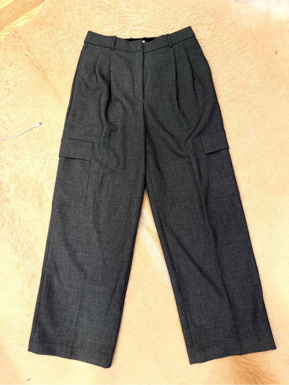 Aritzia Babaton Spotlight Cargo Trousers in Charcoal Gray
